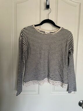 GAP Kids Navy & White Striped Crewneck Top